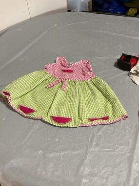 Youngland Pink Gingham Dress with Watermelon Patch 1020